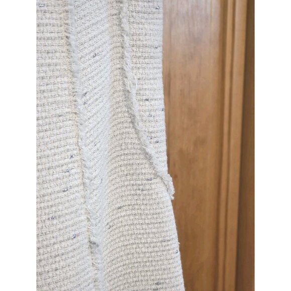 Rebecca Taylor Womens Dress 10 Fringe Tweed Shift Ivory Metallic - Picture 15 of 16